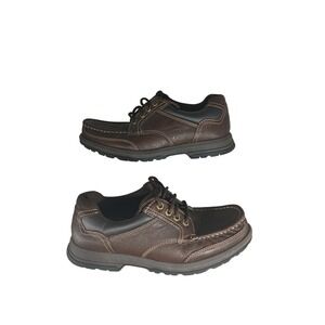 Thom McAn Mens KC TRAIN Brown Moc Toe Lace Up Oxford Shoes Size 7.5M 56305